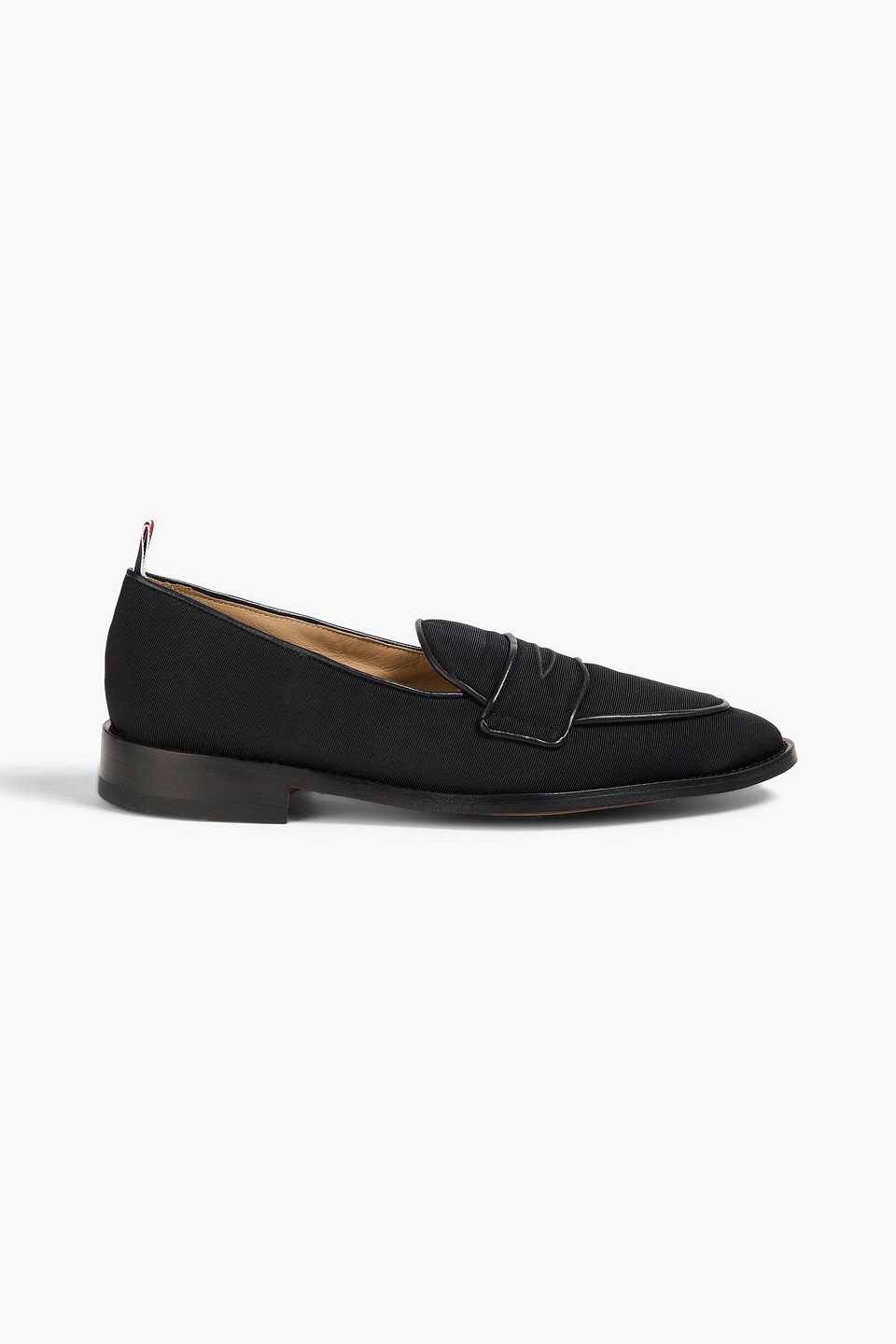 thom browne - grosgrain penny loafers - black - us 7