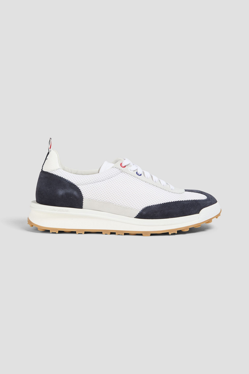Thom Browne Tech Runner In Fine Kid Suede In White