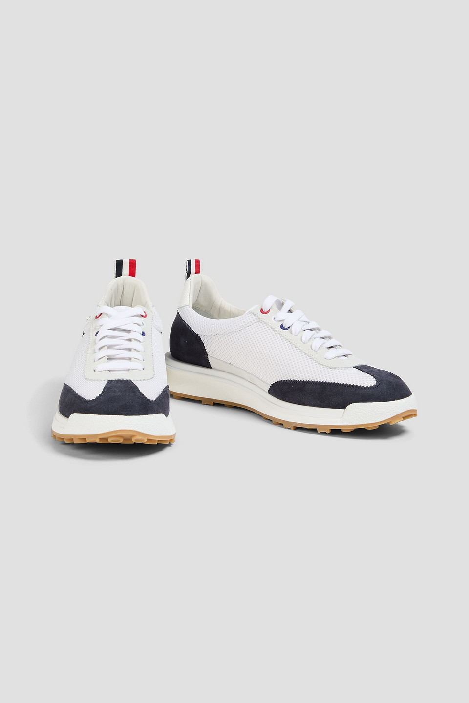 Thom Browne Tech Runner In Fine Kid Suede In White
