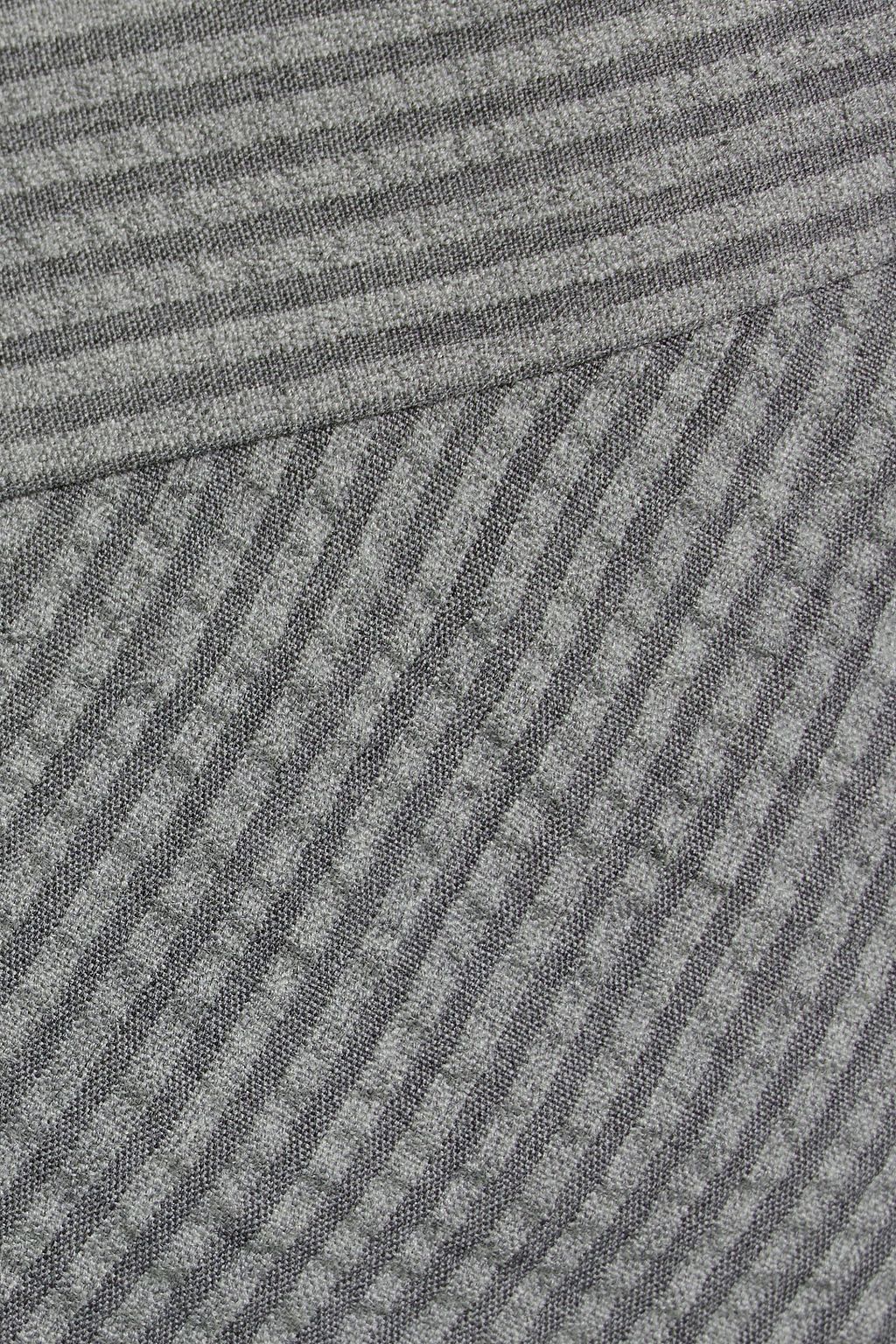 THOM BROWNE Striped cashmere-seersucker midi skirt