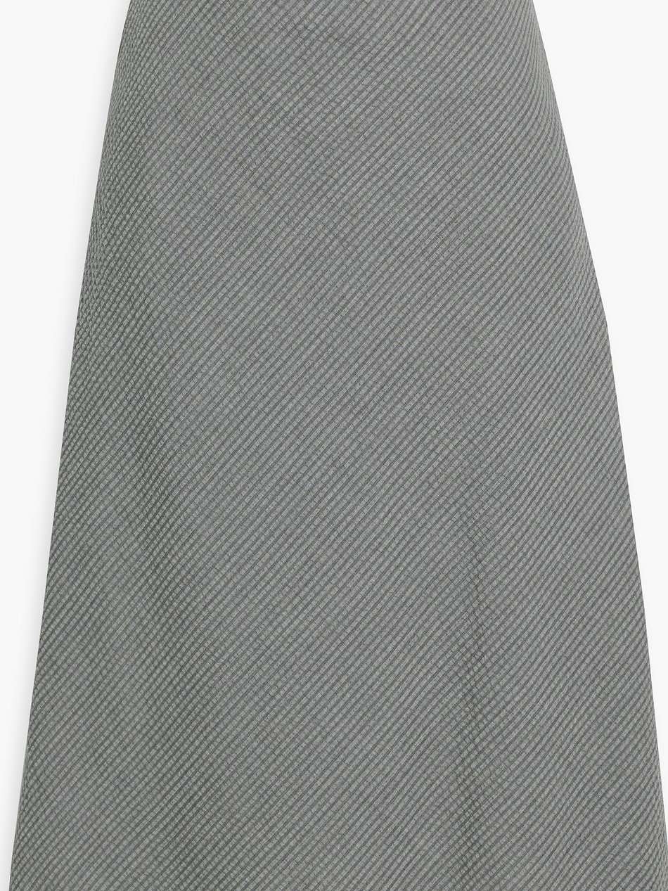 striped cashmere-seersucker midi skirt