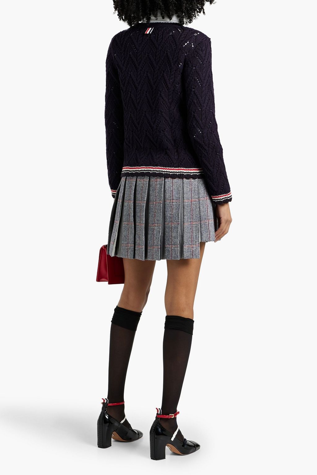 THOM BROWNE Pointelle-knit merino wool cardigan