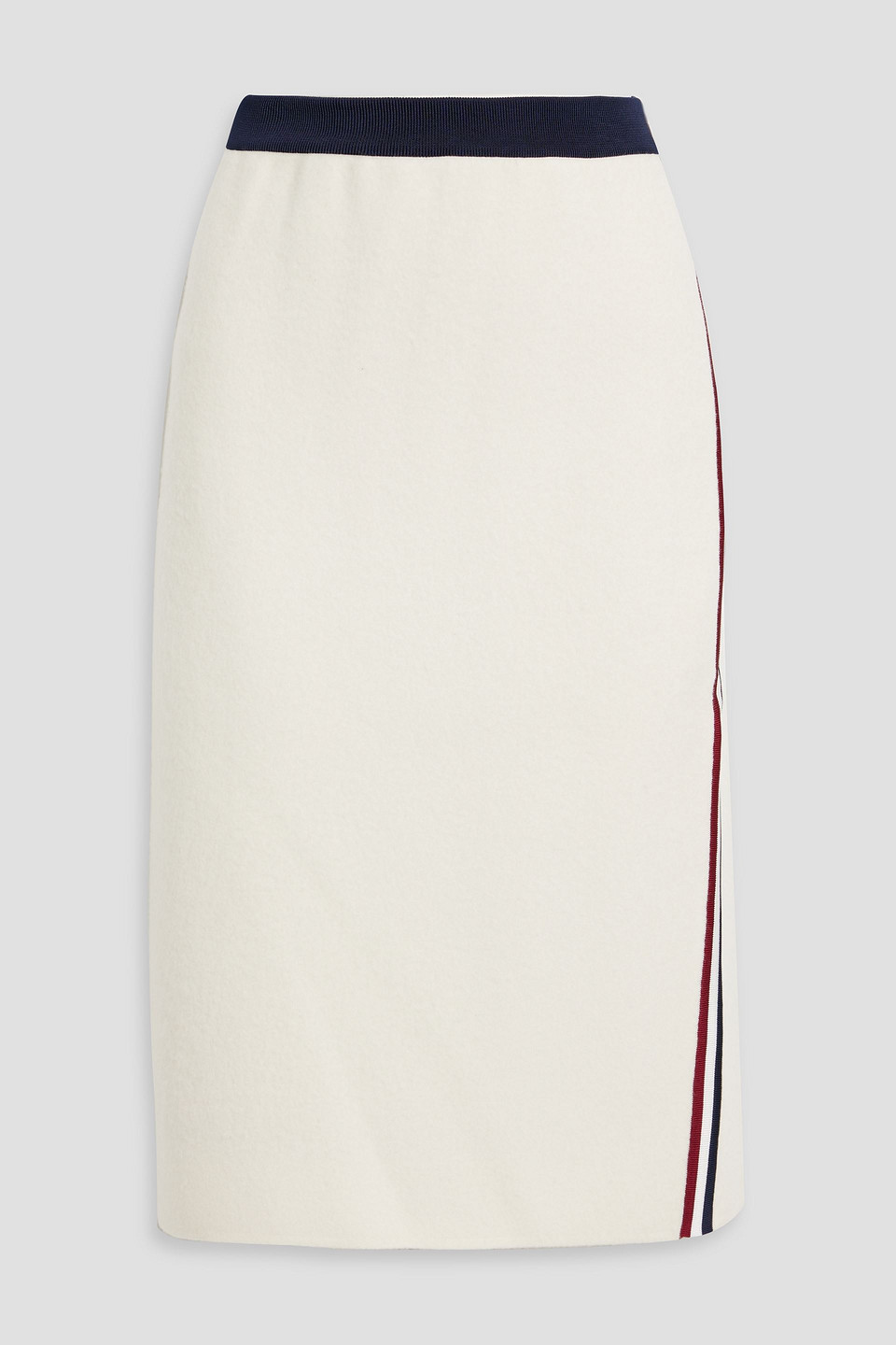 Thom Browne Striped Wool-blend Skirt In White