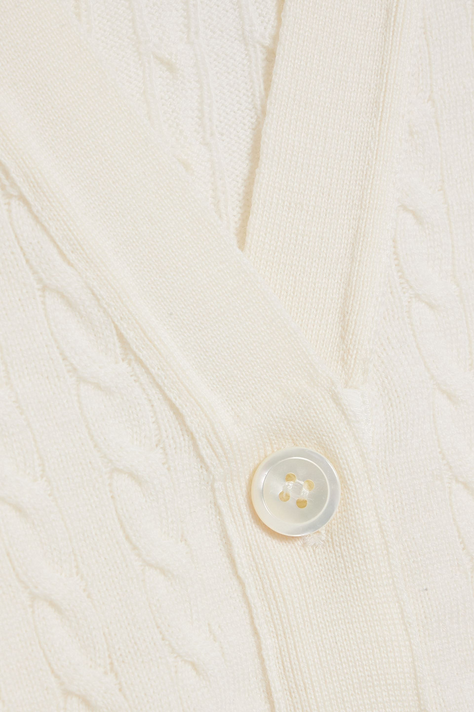 Thom Browne Cable-knit Wool Cardigan In Ivory