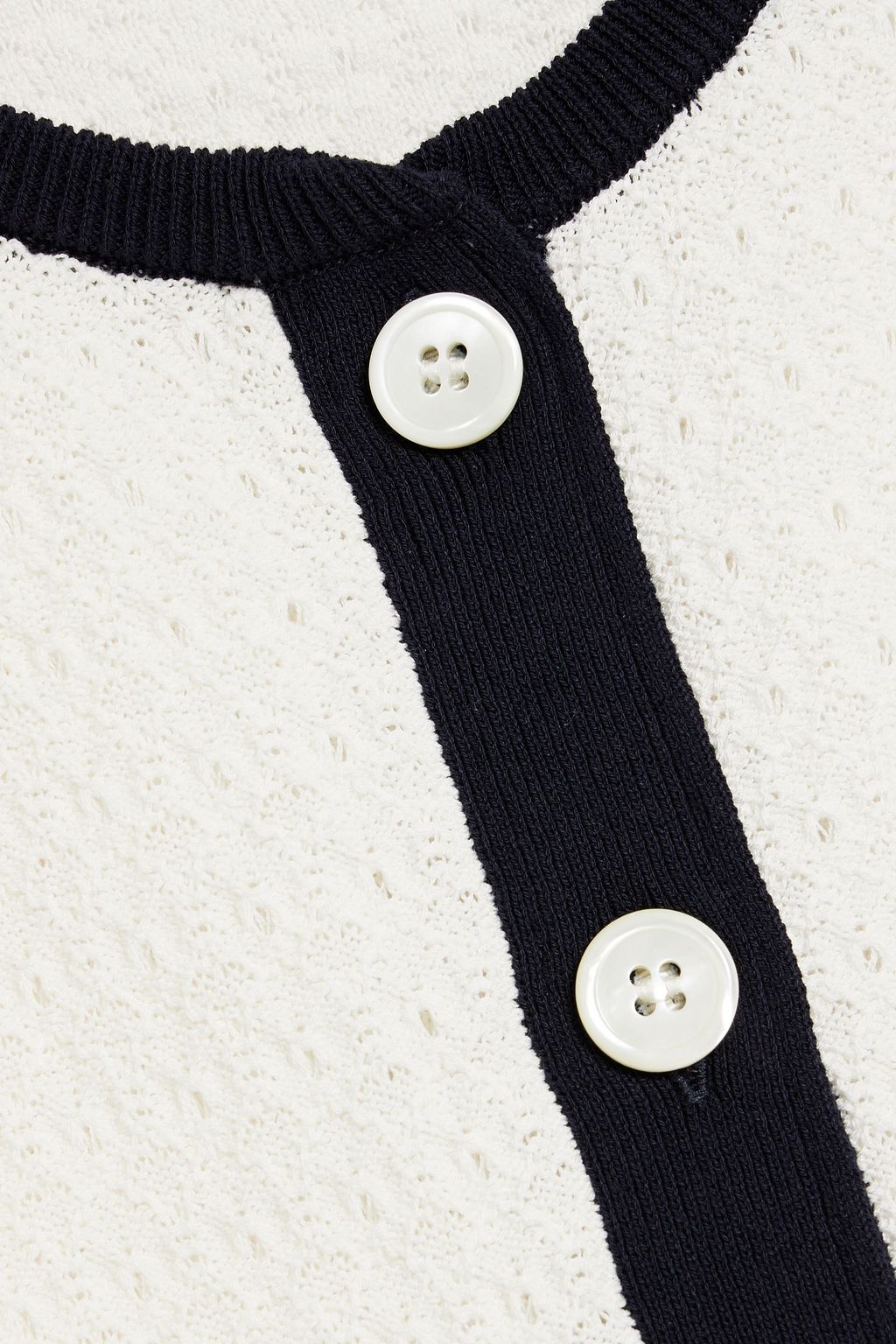 THOM BROWNE Pointelle-knit cotton cardigan