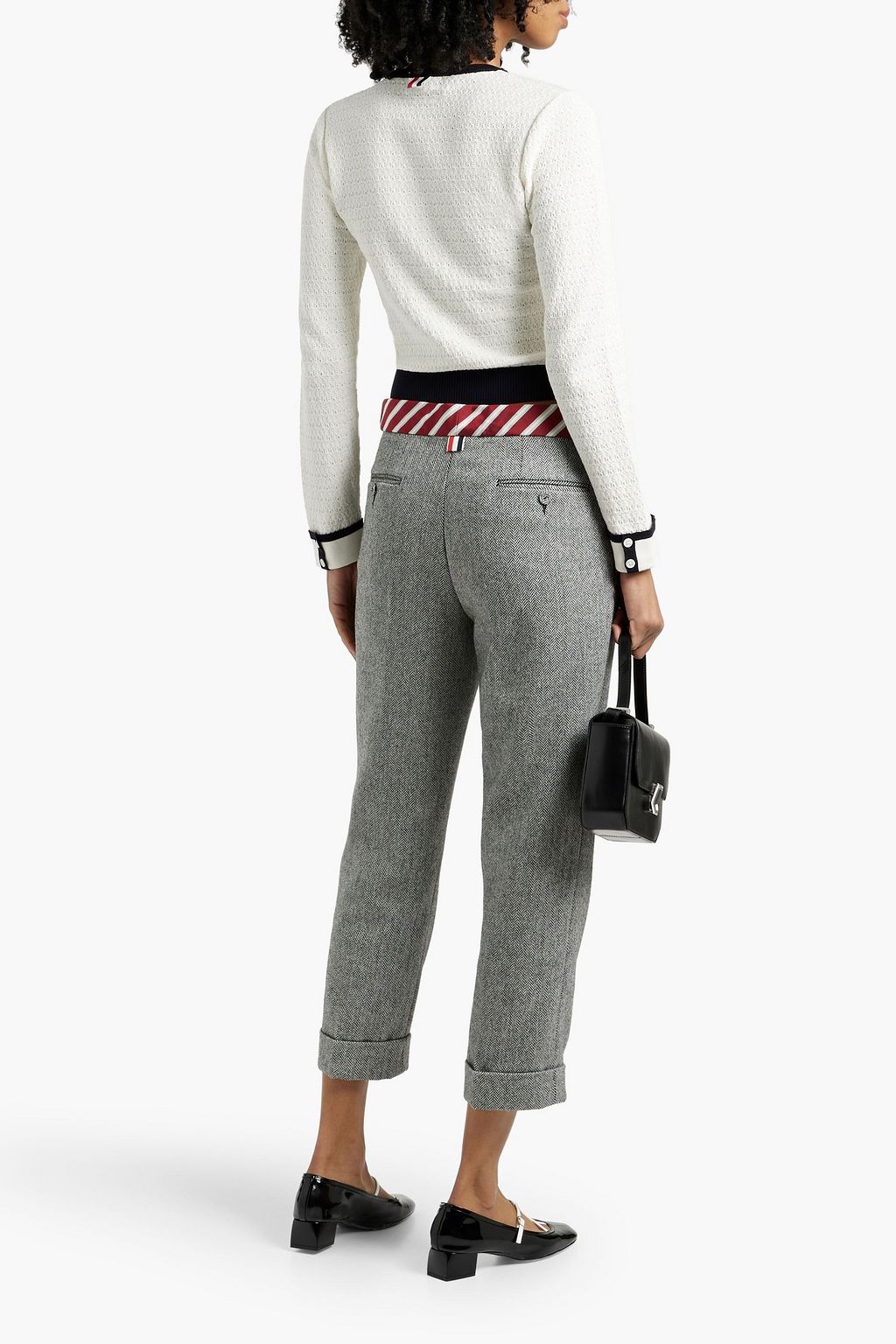 THOM BROWNE Pointelle-knit cotton cardigan
