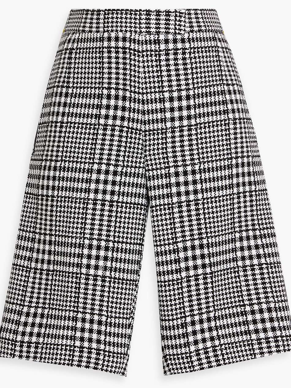 checked cotton-tweed shorts