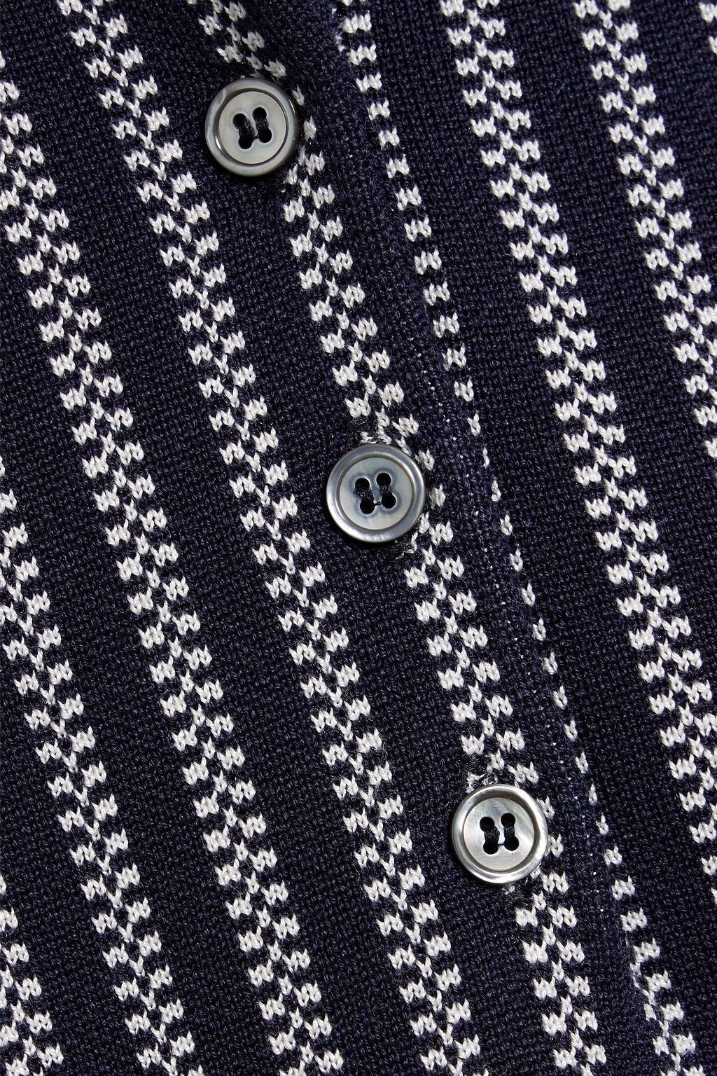 THOM BROWNE Striped silk polo shirt