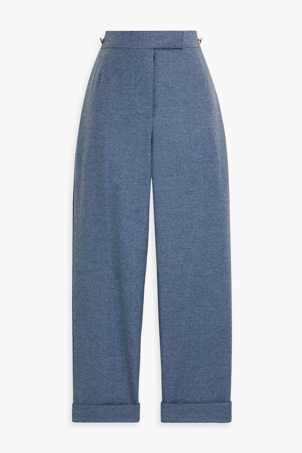 Thom Browne Cropped Wool-flannel Tapered Pants In Blue