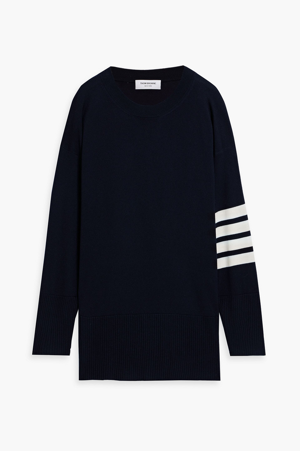 Thom Browne Woman Sweater Navy Blue Size 10 Virgin Wool In Navy