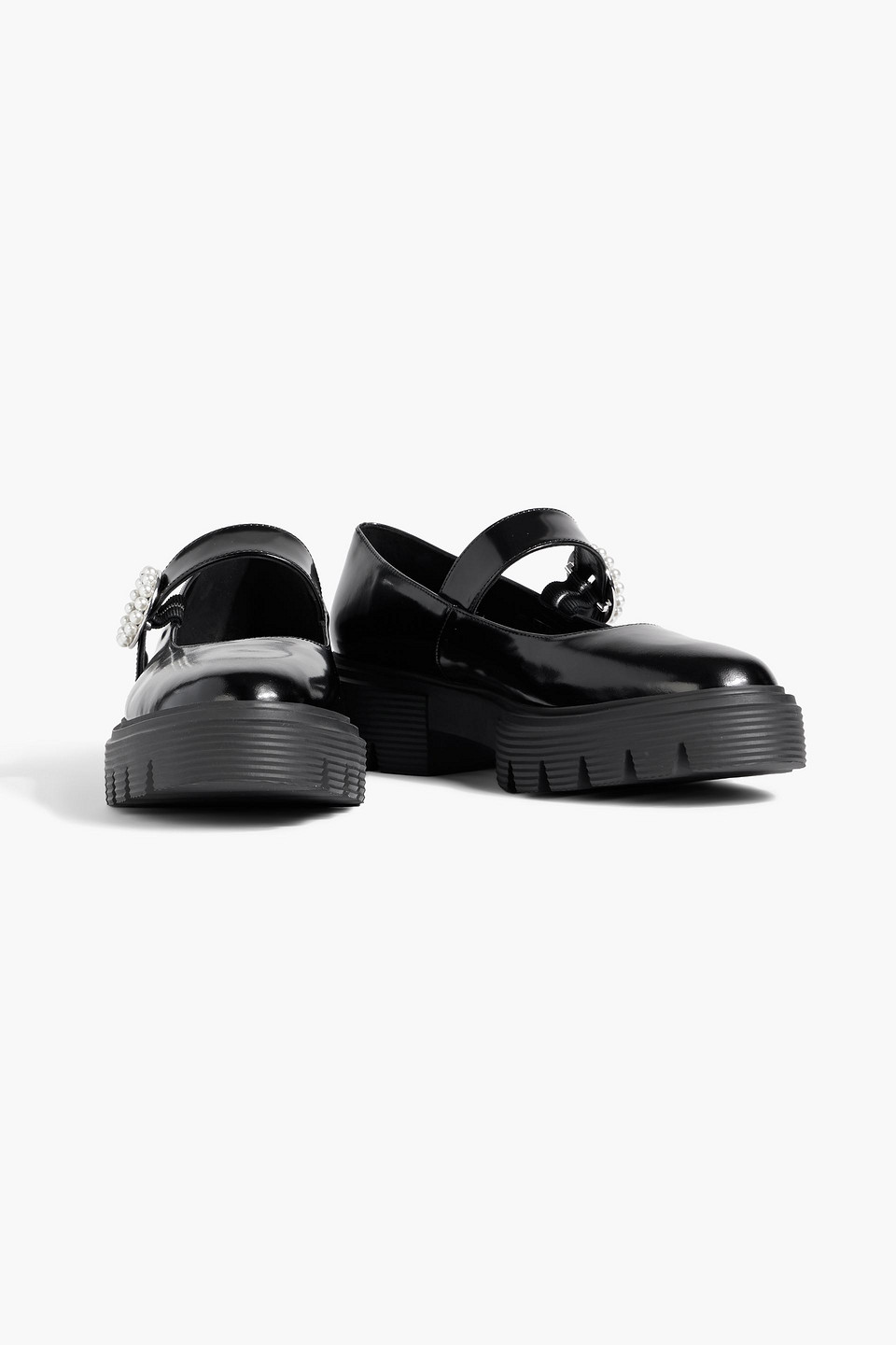 Stuart Weitzman Nolita Round Toe Mary Jane Loafers In Black