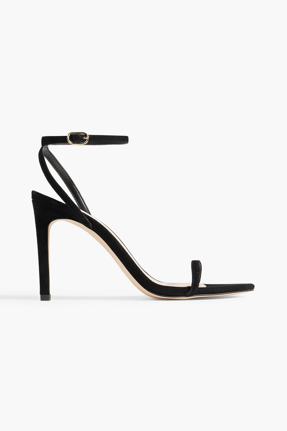 Stuart Weitzman Dancer 95 Suede Sandals In Black