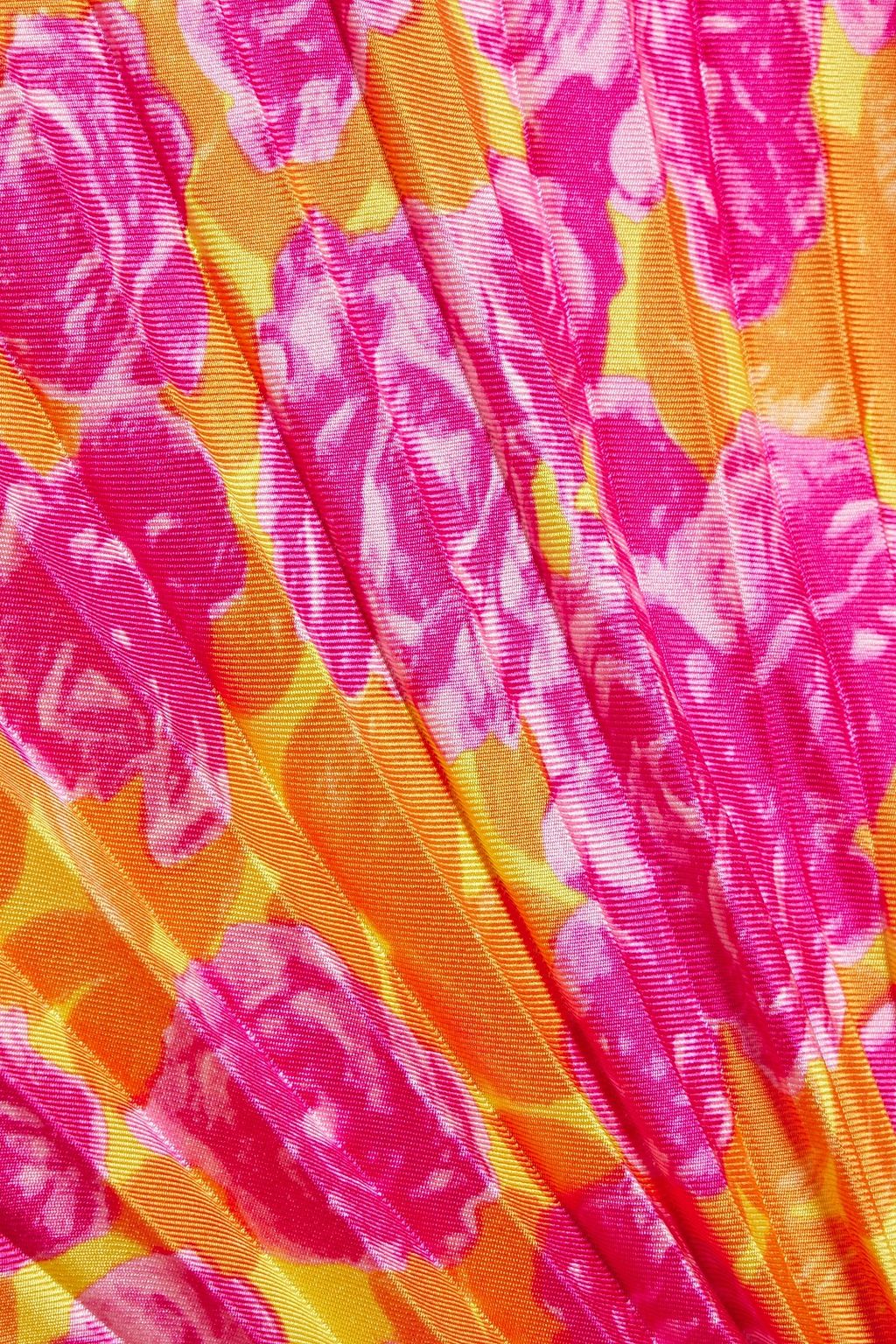 VALENTINO GARAVANI Pleated floral-print silk-twill midi dress