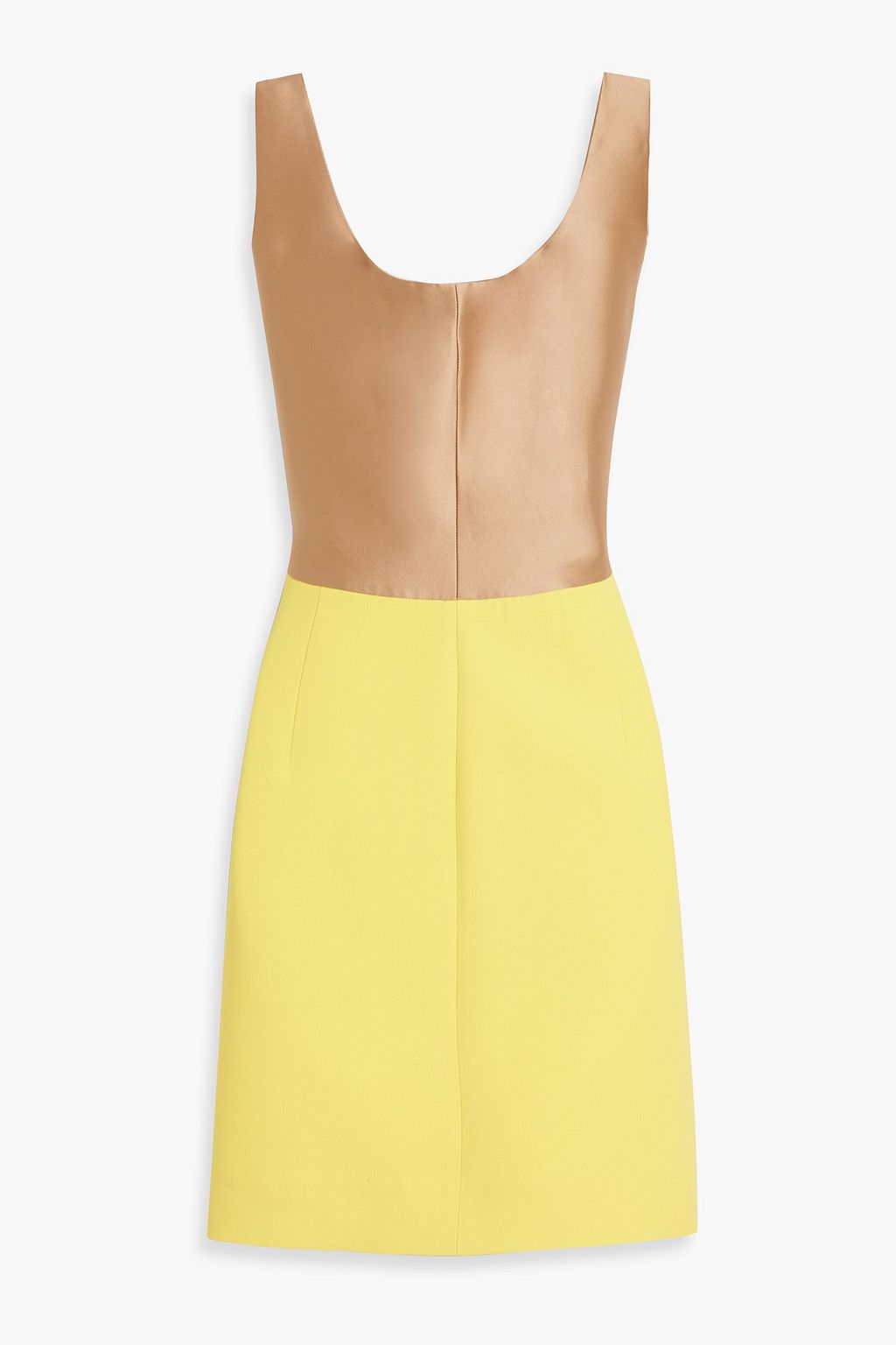 VALENTINO GARAVANI Satin-paneled wool and silk-blend crepe mini dress