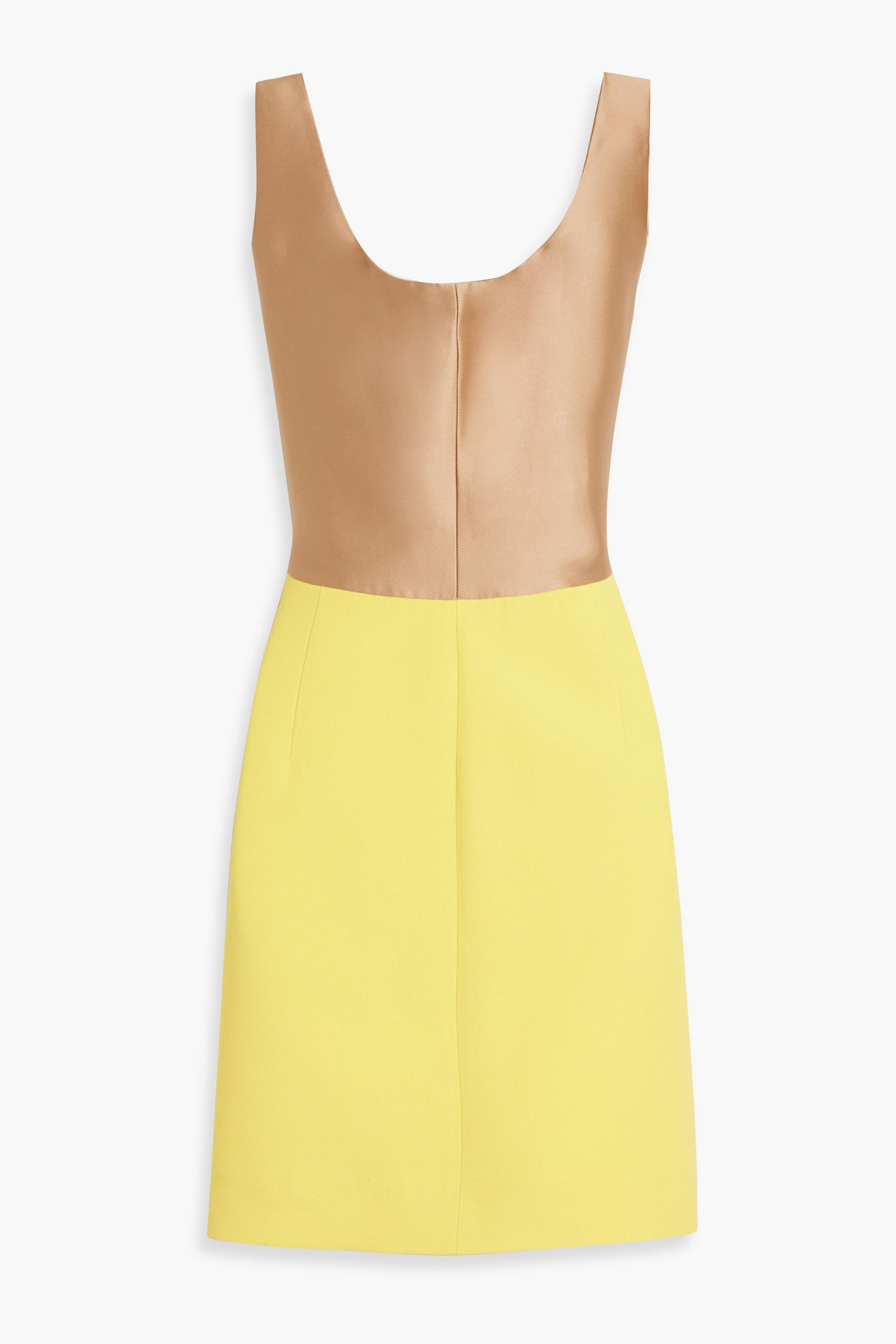 Valentino Garavani Satin-paneled wool and silk-blend crepe mini dress