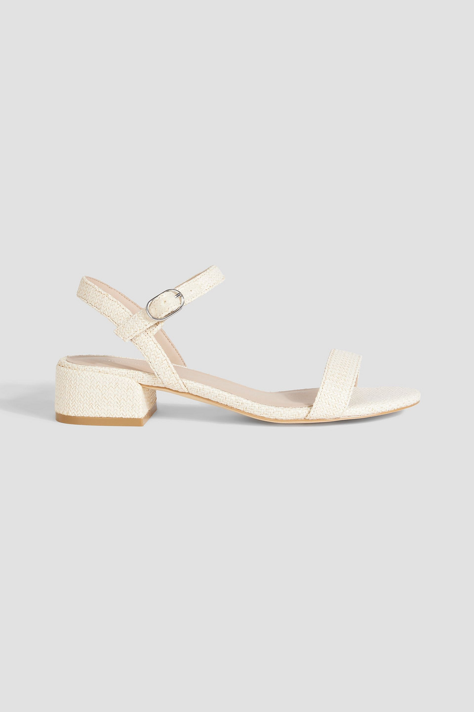 Stuart Weitzman Dancer 35 Raffia Sandals In Ivory