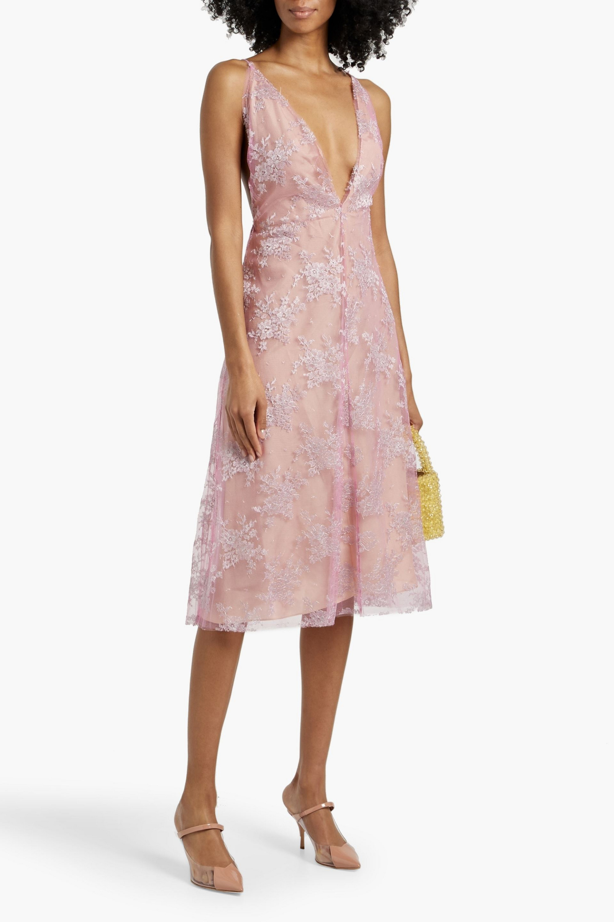 Valentino Garavani Metallic corded lace dress