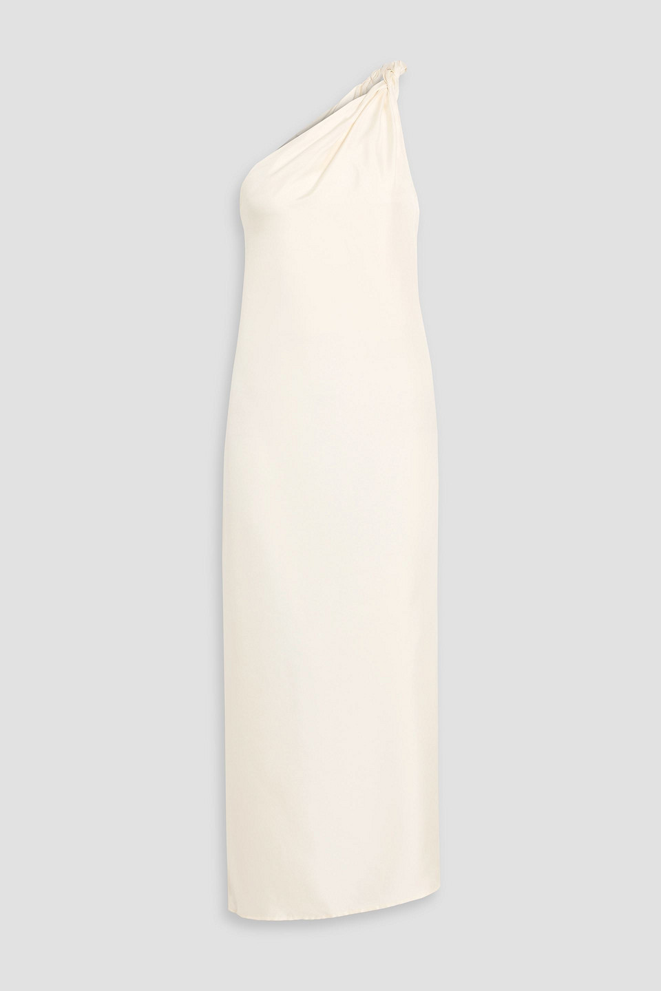 loulou de saison - one-shoulder twisted silk-twill midi dress - white - s