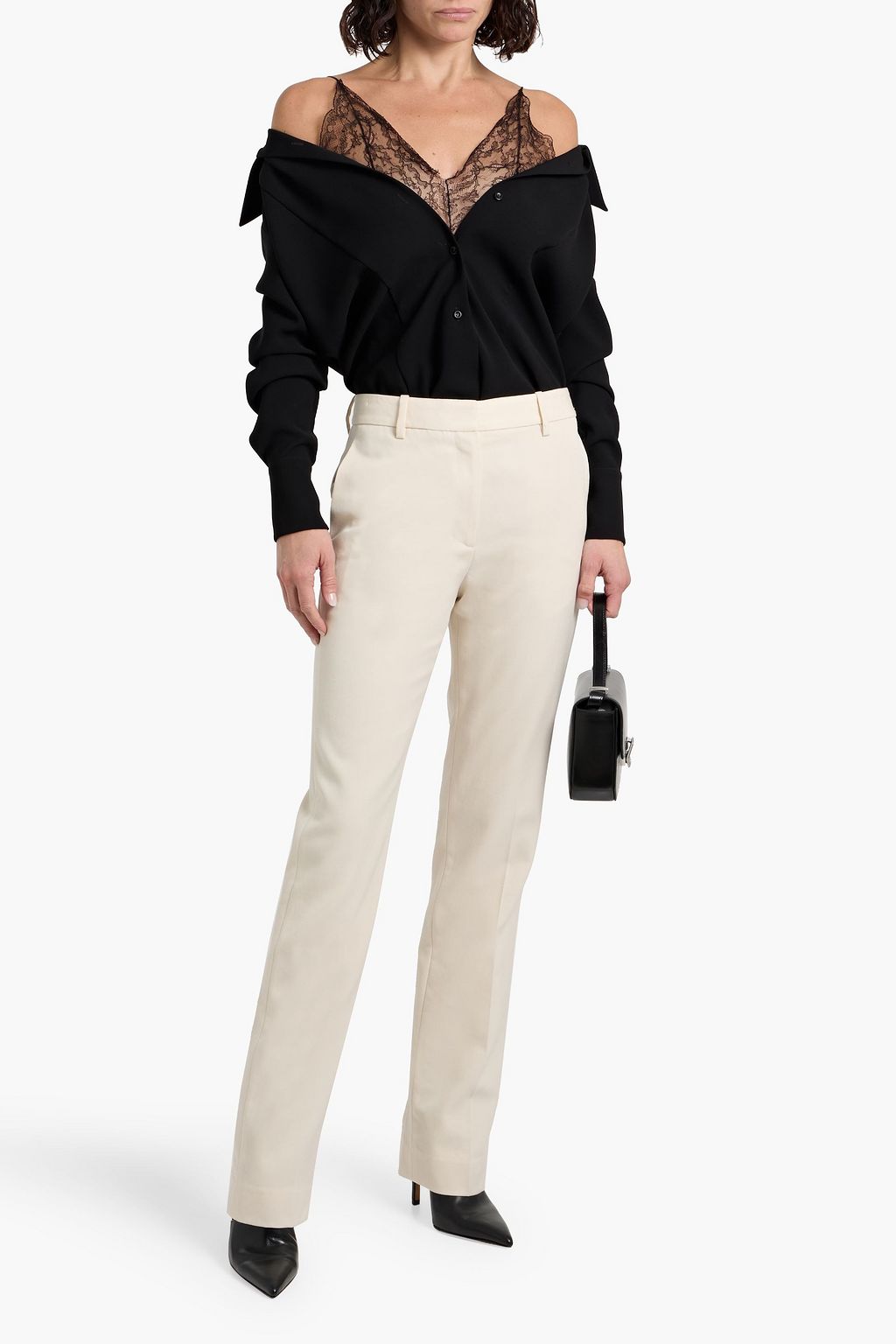 NILI LOTAN Wool-twill straight-leg pants