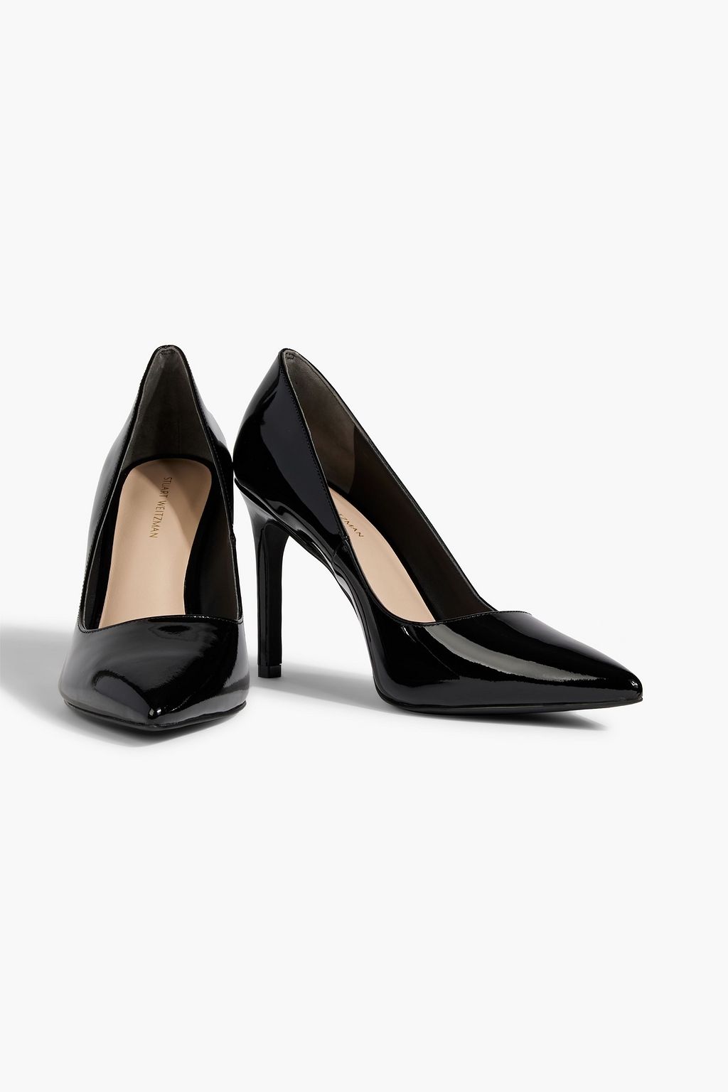STUART WEITZMAN حذاء بكعب عالٍ "لاي 95" من الجلد اللامع