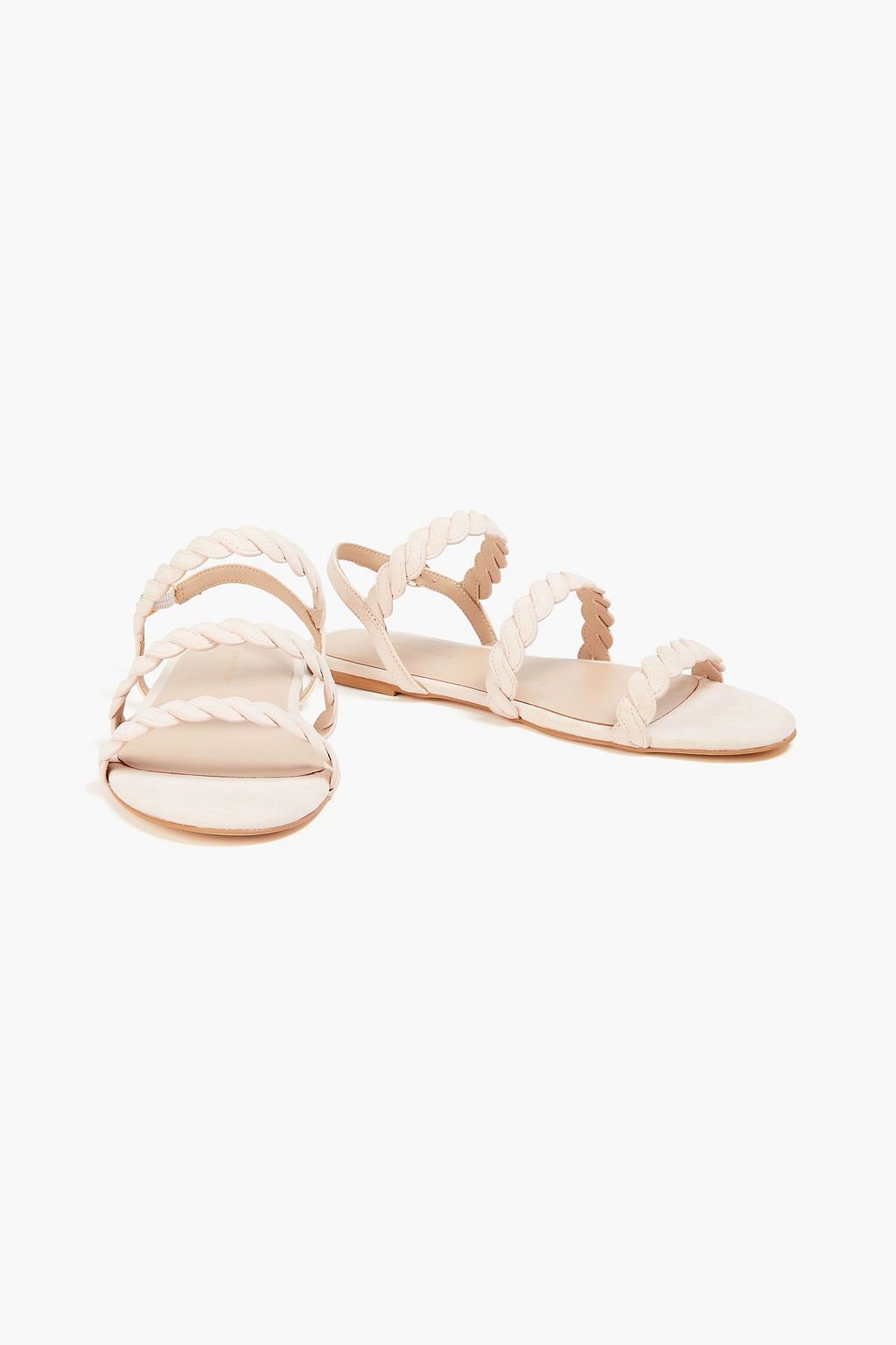 STUART WEITZMAN 編み込みスエード スリングバックサンダル