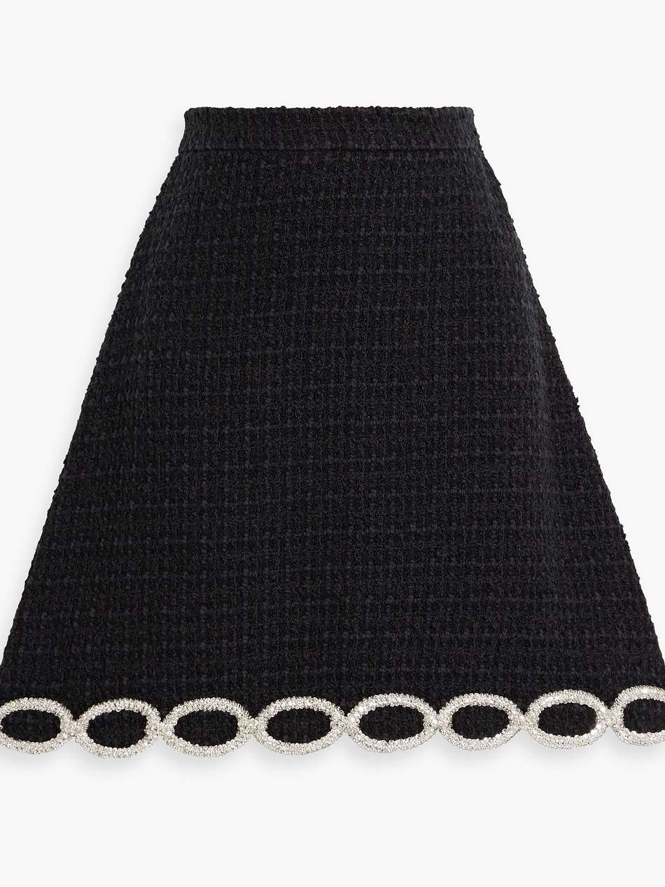 crystal-embellished tweed mini skirt