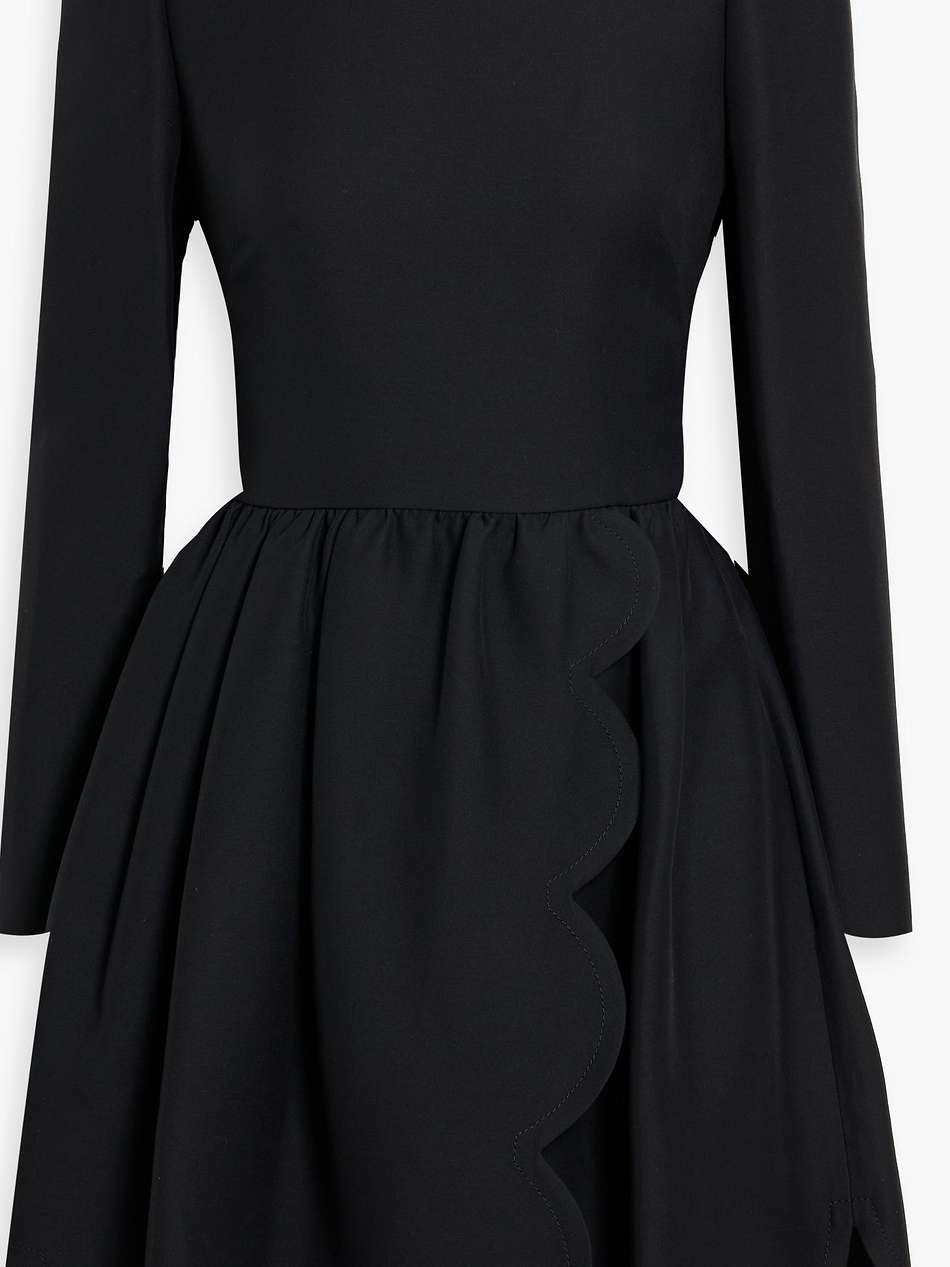 wrap-effect silk and wool blend crepe mini dress