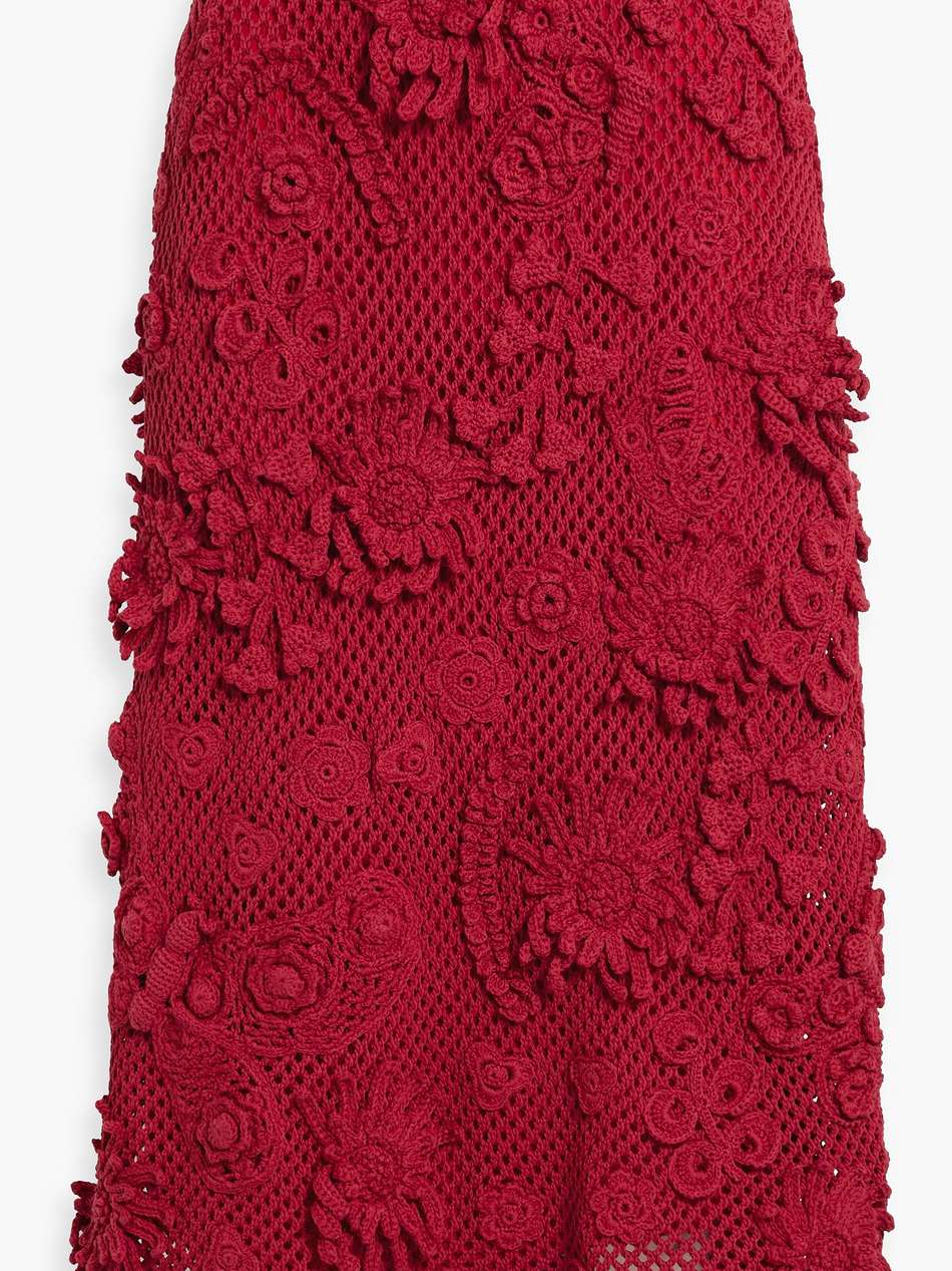 crocheted cotton midi skirt
