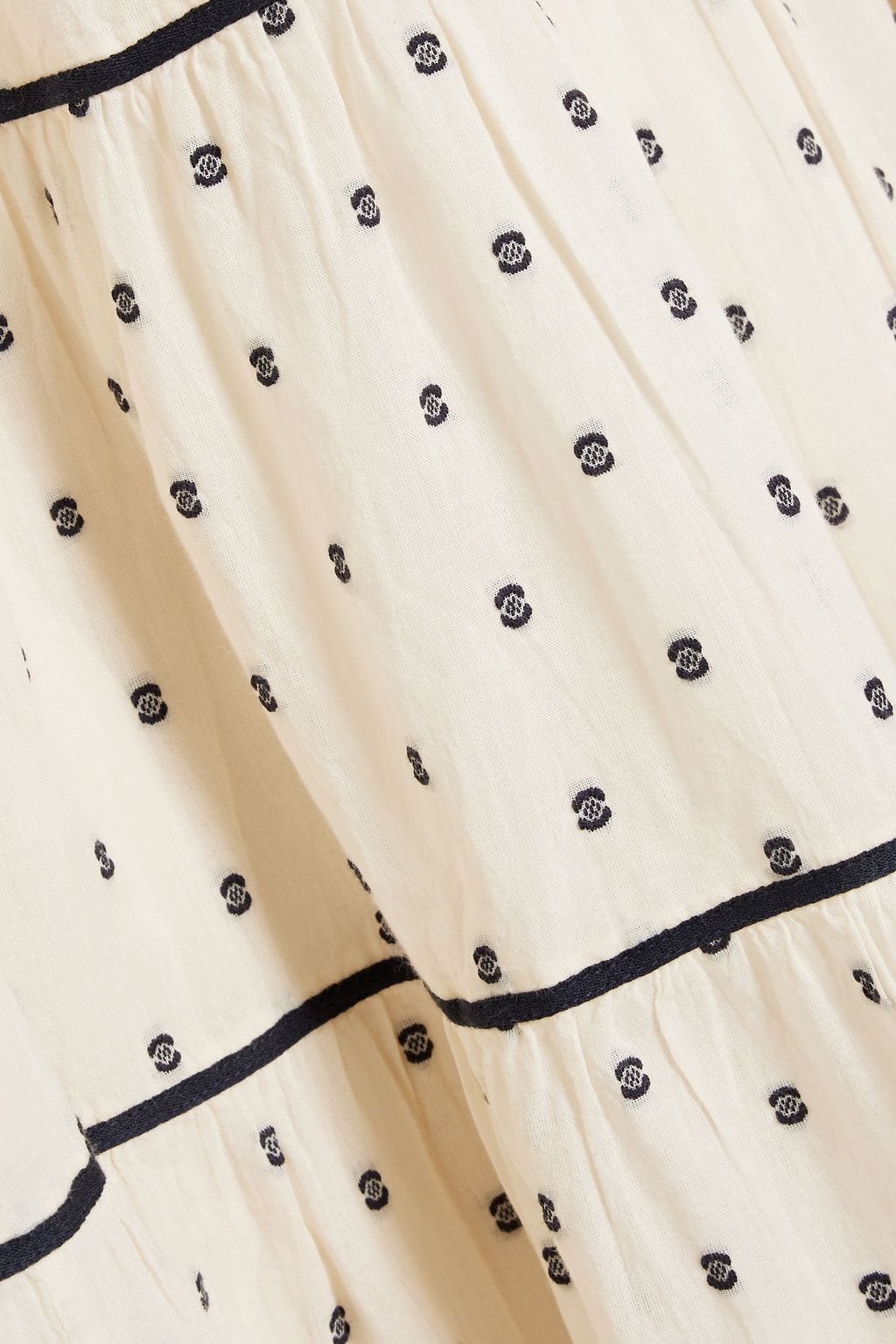 ULLA JOHNSON Clemente tiered embroidered cotton midi dress