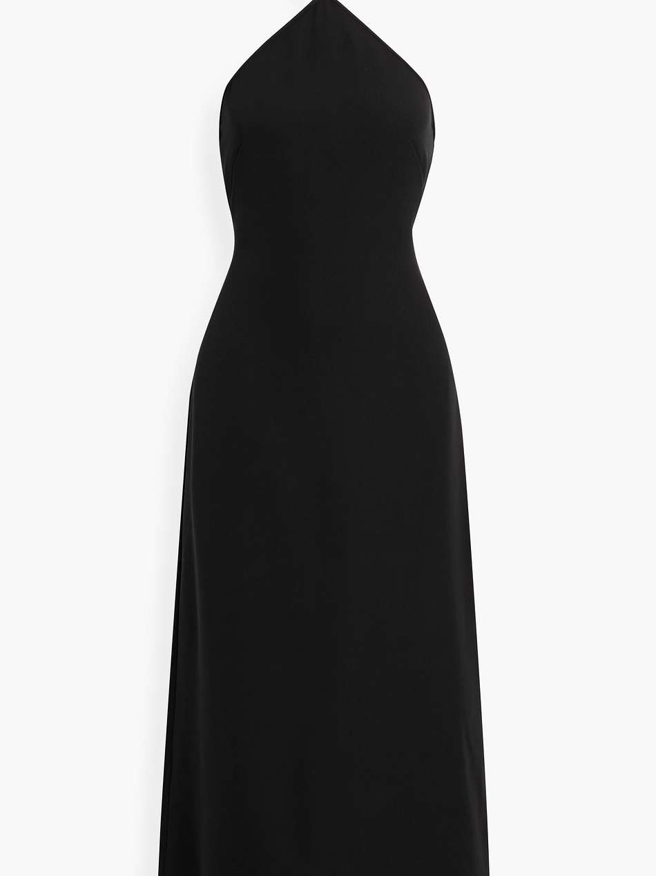 silk crepe de chine halterneck maxi dress