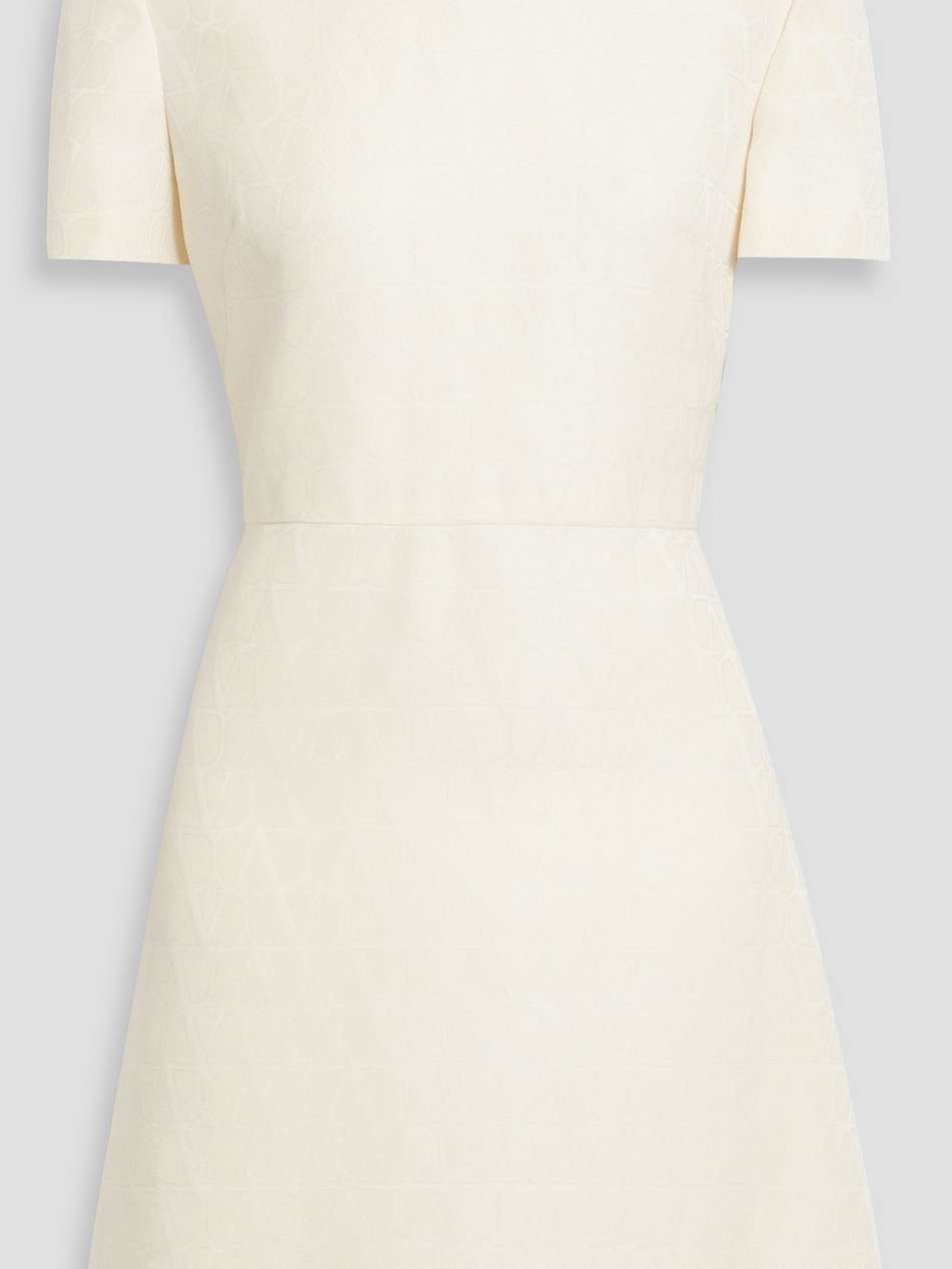 wool and silk-blend jacquard mini dress