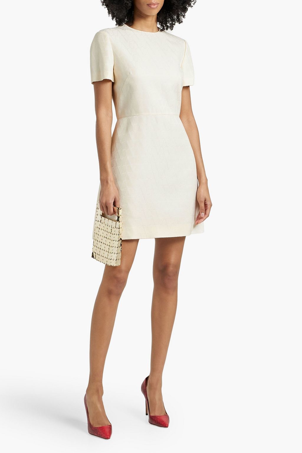 VALENTINO GARAVANI Wool and silk-blend jacquard mini dress