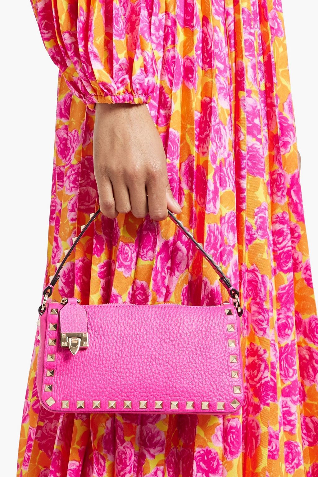 VALENTINO GARAVANI Rockstud pebbled-leather shoulder bag