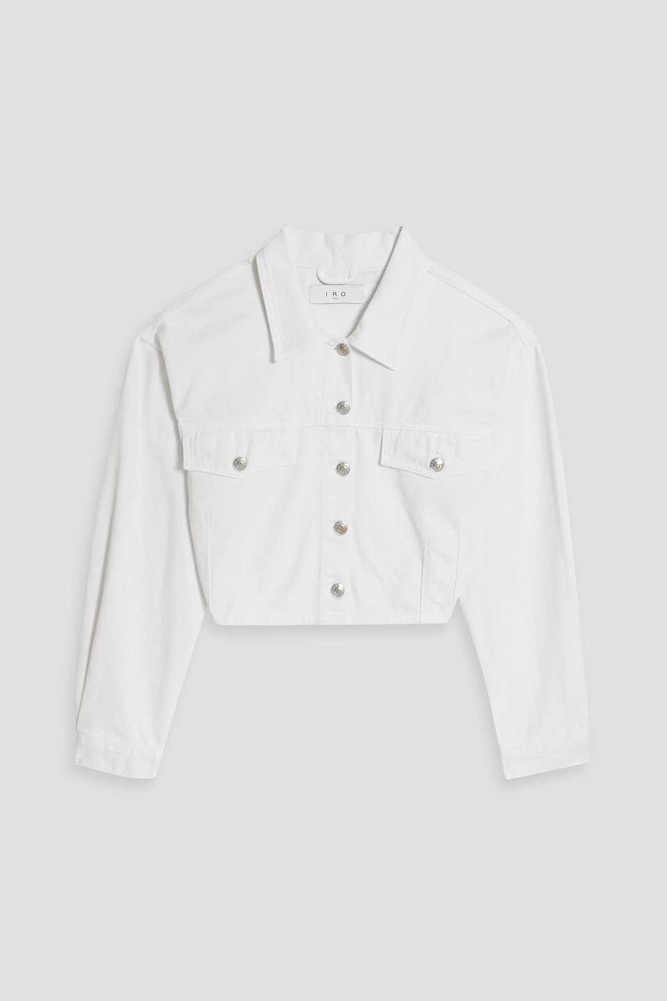 Iro Mylene Cropped Denim Jacket In White