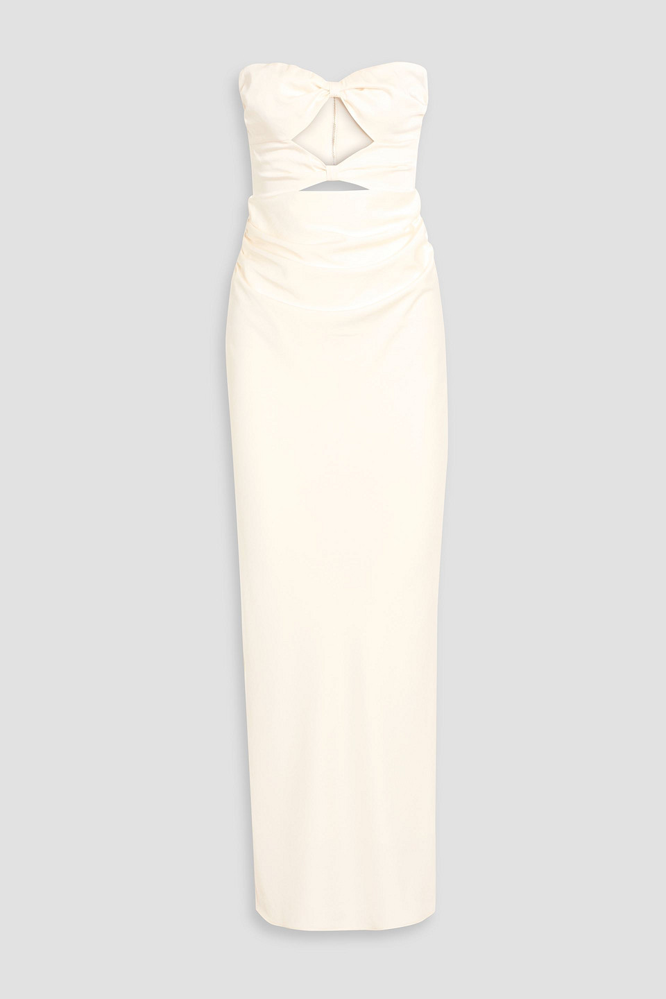 bec & bridge - strapless cutout satin maxi dress - white - uk/au 6