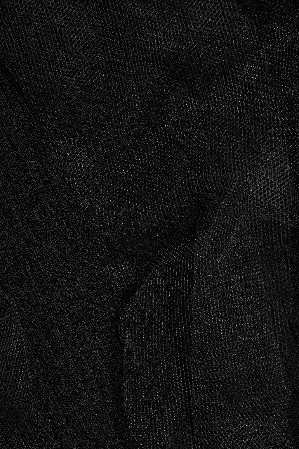 VALENTINO GARAVANI Tulle-trimmed ribbed-knit top