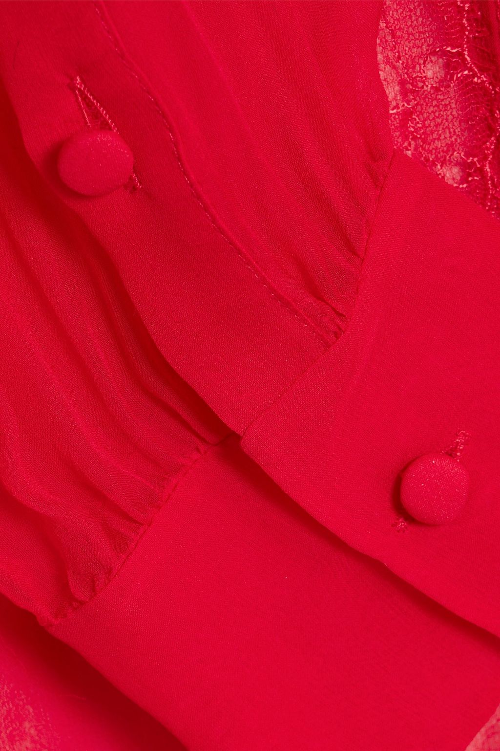 VALENTINO GARAVANI Lace and silk-chiffon blouse