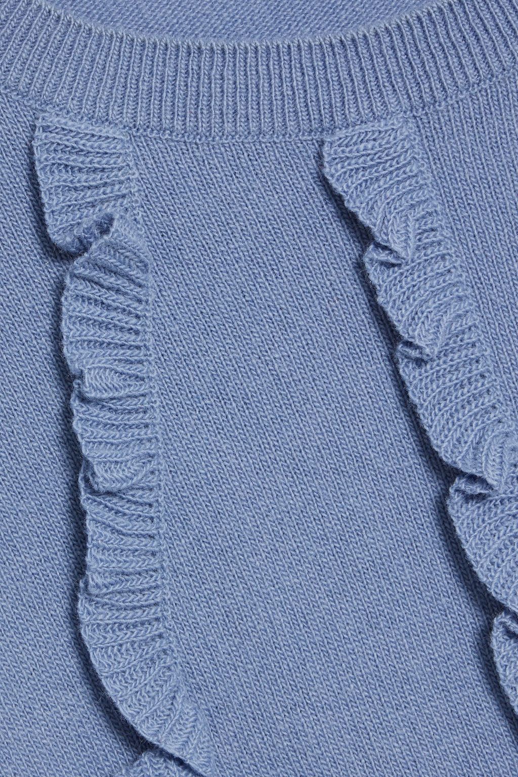VALENTINO GARAVANI Ruffled wool and cashmere-blend sweater