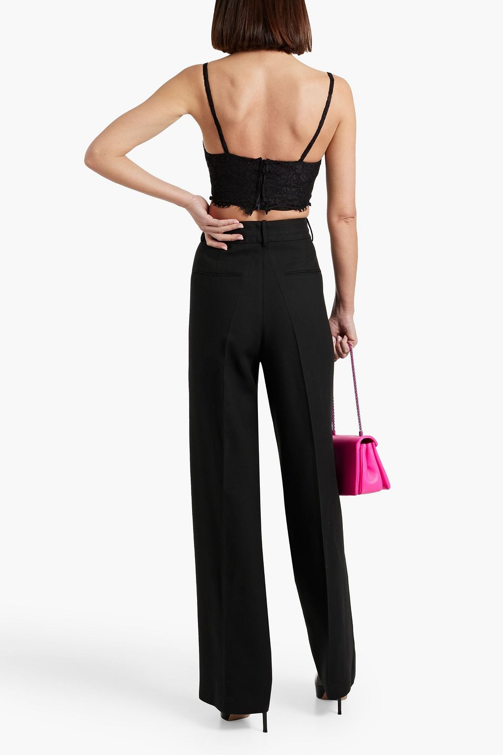 VALENTINO GARAVANI Cotton-blend corded lace bra top