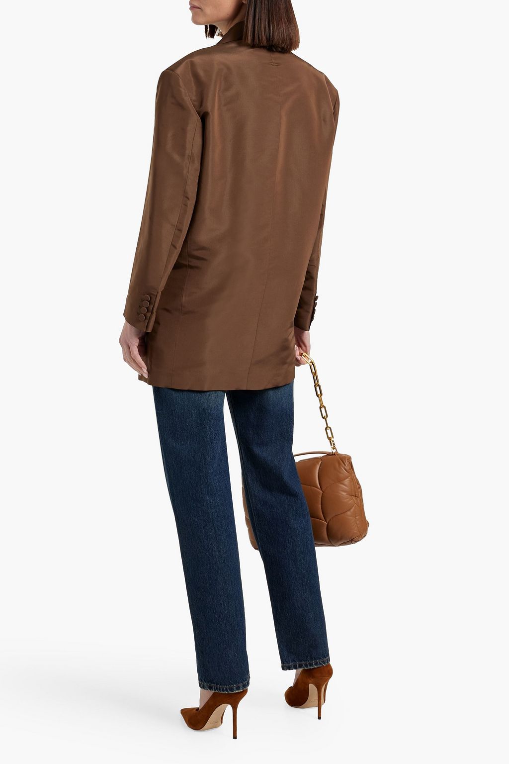 VALENTINO GARAVANI Double-breasted silk-faille blazer