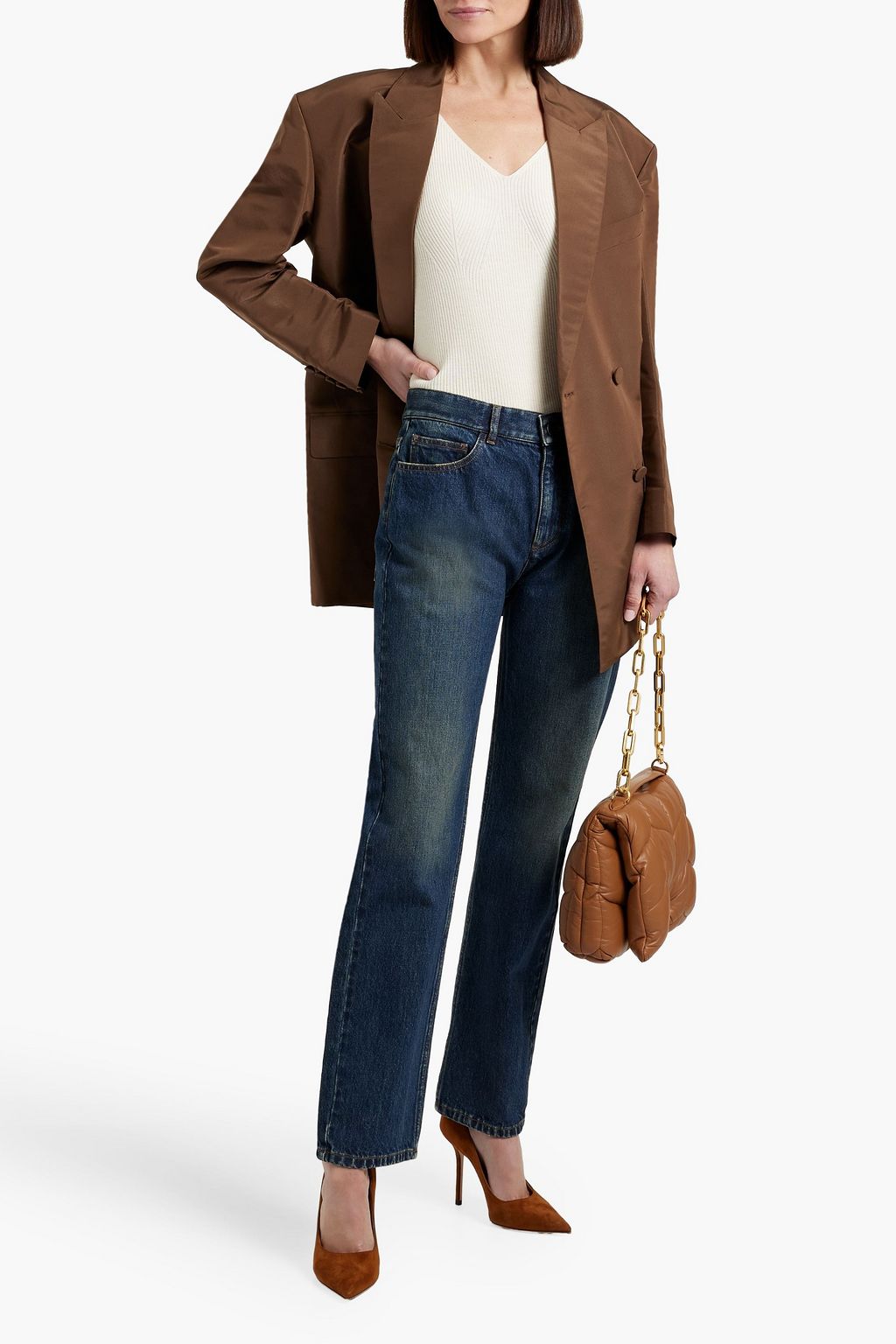 VALENTINO GARAVANI Double-breasted silk-faille blazer