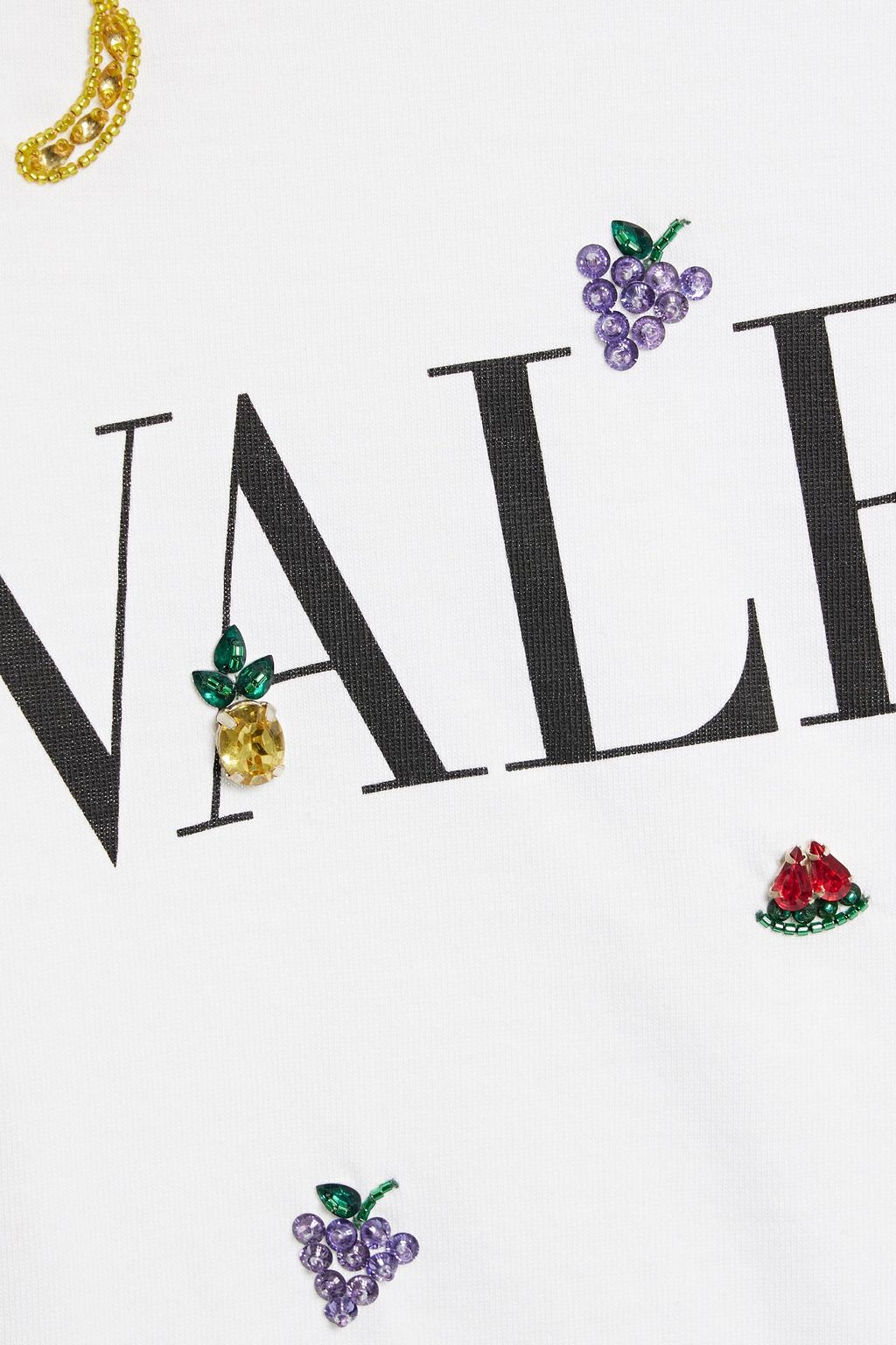VALENTINO GARAVANI Embellished printed cotton-jersey T-shirt