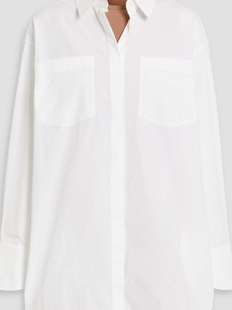 cotton-poplin mini shirt dress