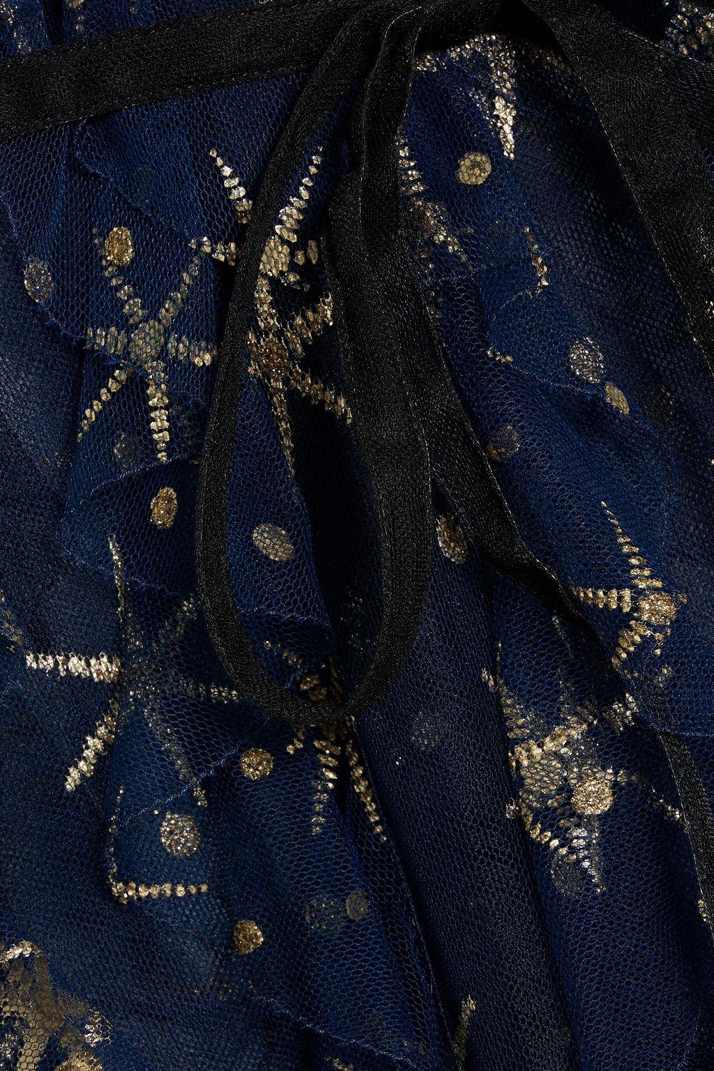 VALENTINO GARAVANI Ruffled metallic embroidered tulle maxi dress