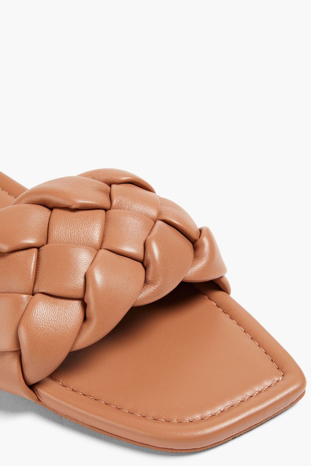 STUART WEITZMAN 編み込みレザー スライドサンダル