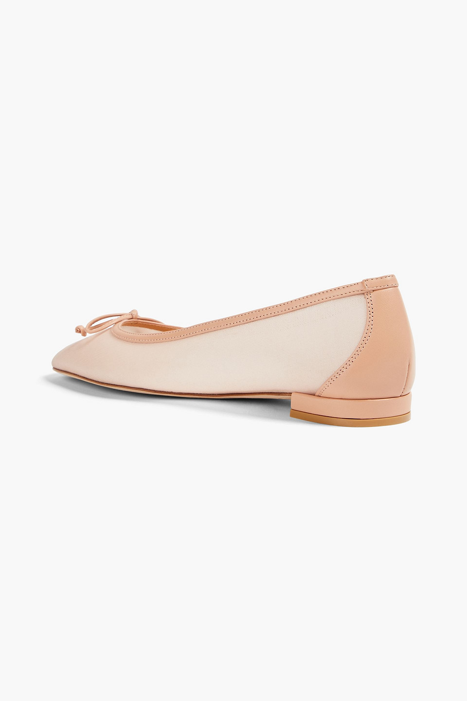  Stuart Weitzman - Arabella Bow-detailed Mesh Ballet Flats - Pink - Us 9 