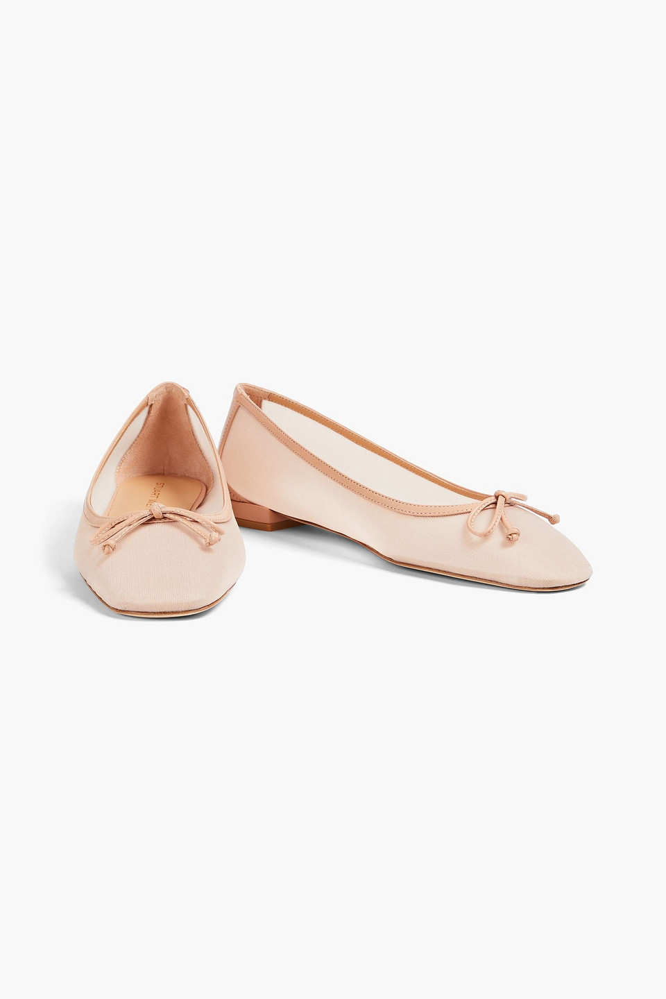  Stuart Weitzman - Arabella Bow-detailed Mesh Ballet Flats - Pink - Us 9 