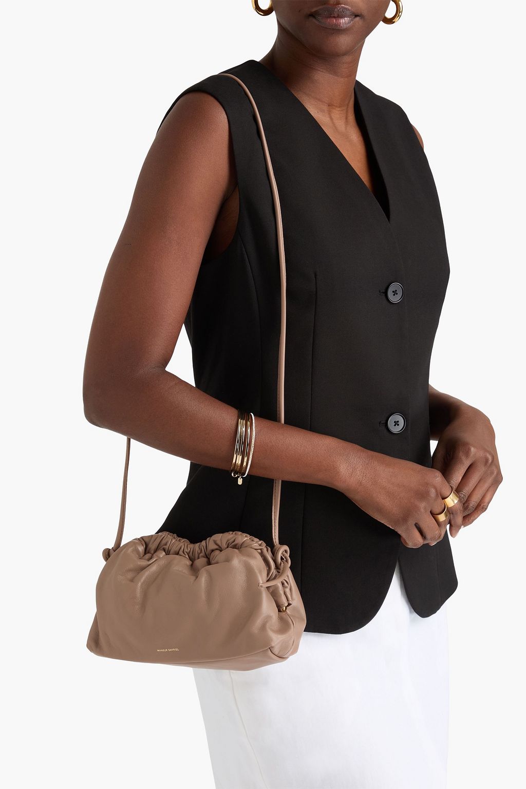 MANSUR GAVRIEL Gathered leather clutch