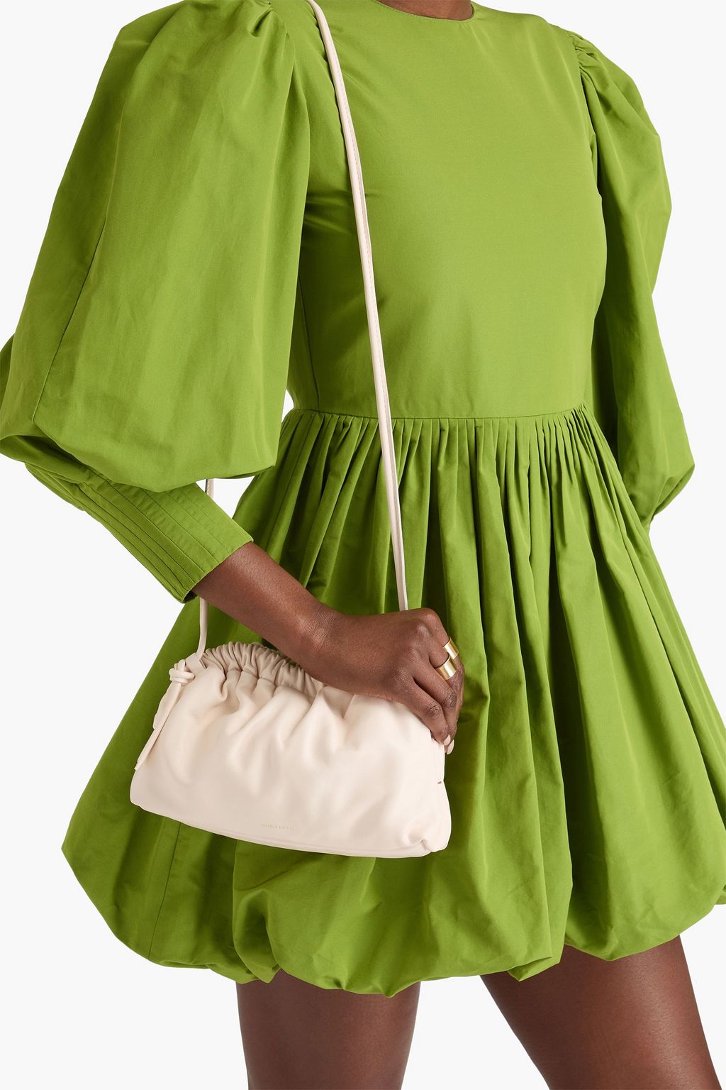 MANSUR GAVRIEL Gathered leather clutch