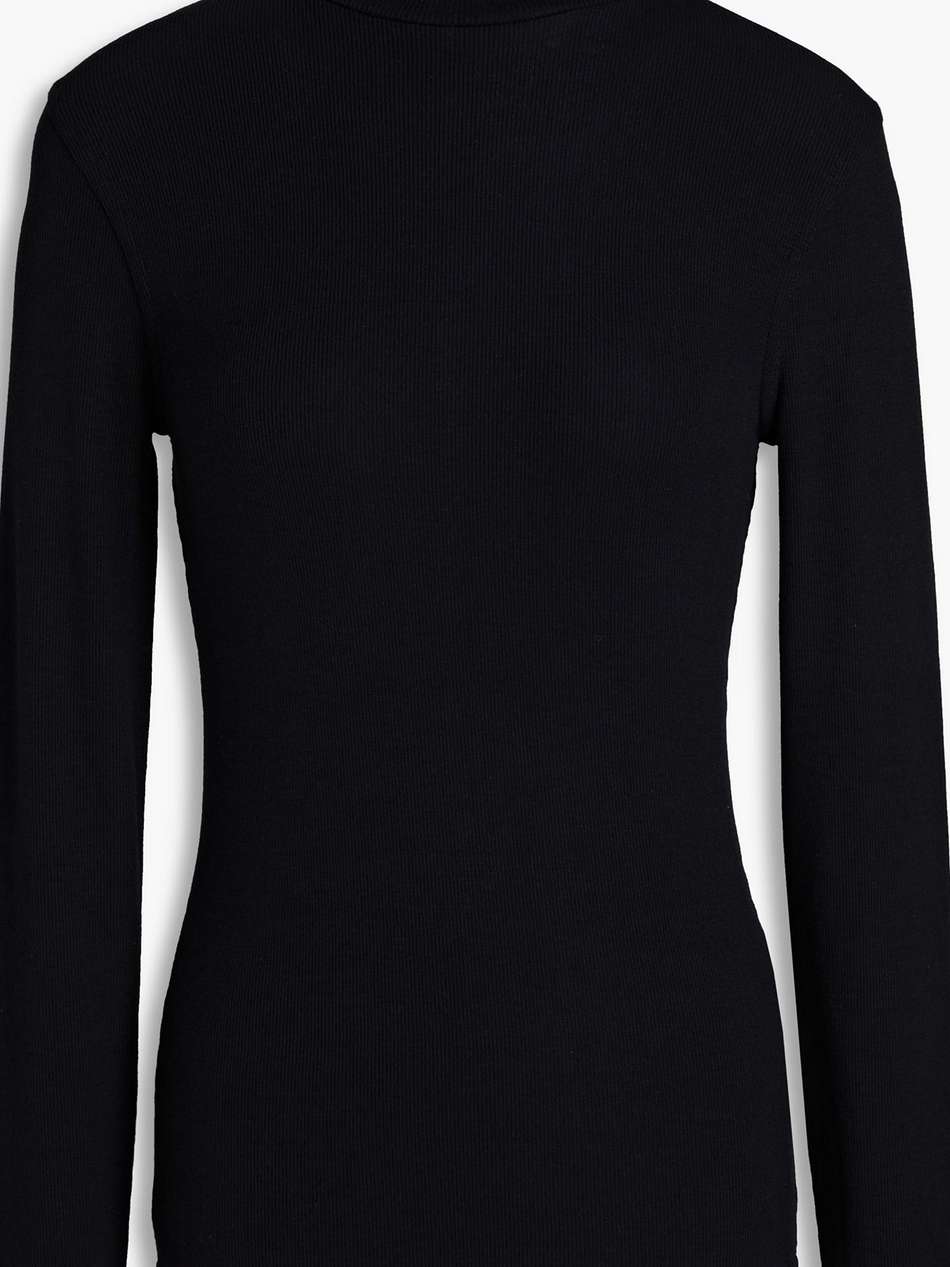 ribbed modal-blend jersey turtleneck top